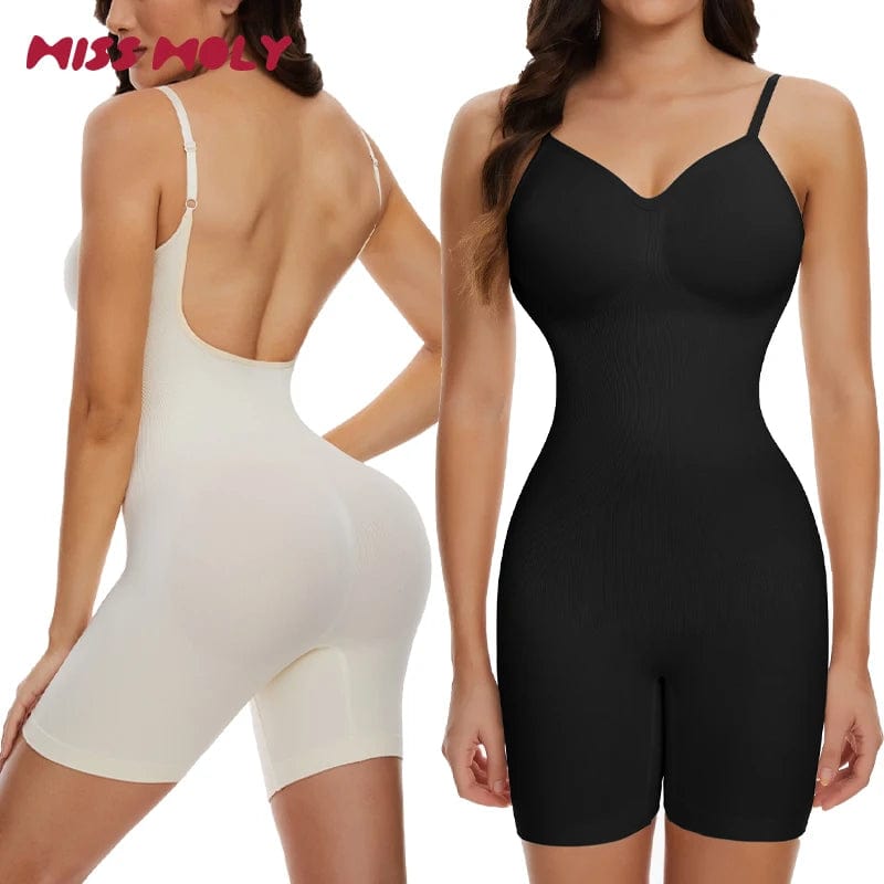 Seamless Bodysuit Shapewear Women Mesh Butt Lifter Thigh Slimmer Smooth Body Shaper Low Back Backless Slimming Flat Belly Corset