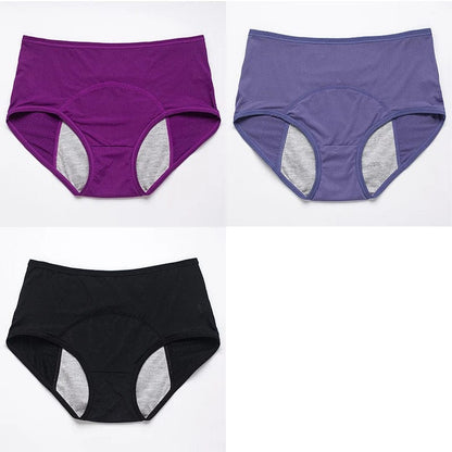 Set 3 / L XL / 3pcs 3pcs/Set Leak Proof Menstrual Panties Women Period Underwear Sexy Pants Physiological Underwear Plus Size Waterproof Briefs