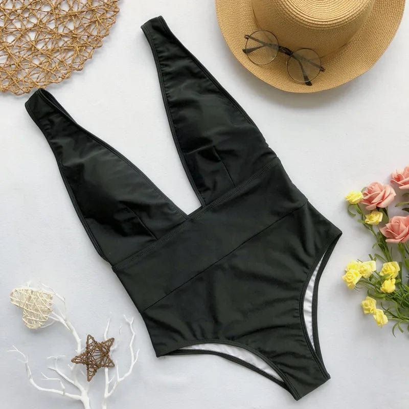 Sexy Deep V Neck Swimwear Women