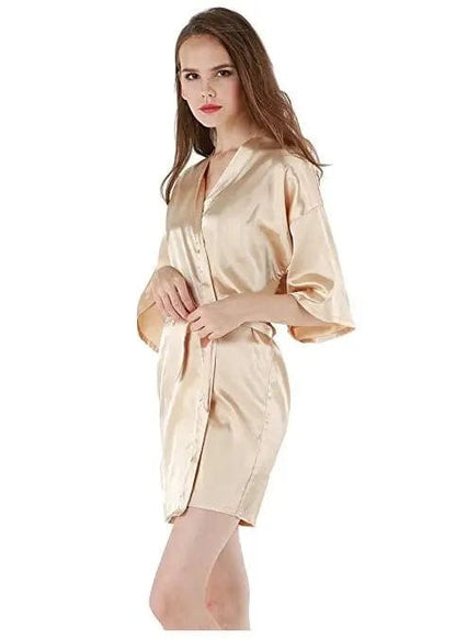 Sexy Large Size Sexy Satin Night Robe Lace B