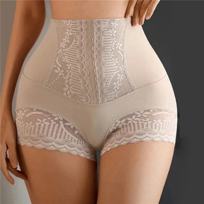 Skin / XL Women High Waist Tummy Control Panties Seamless Shapewear Briefs