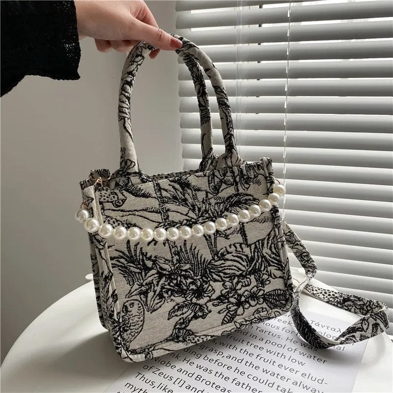 Small Luxury Designer Handbag Brand Top Handle Bags for Women Jacquard Embroidery Shopper Beach Bag Shoulder Tote Bag Wholesale