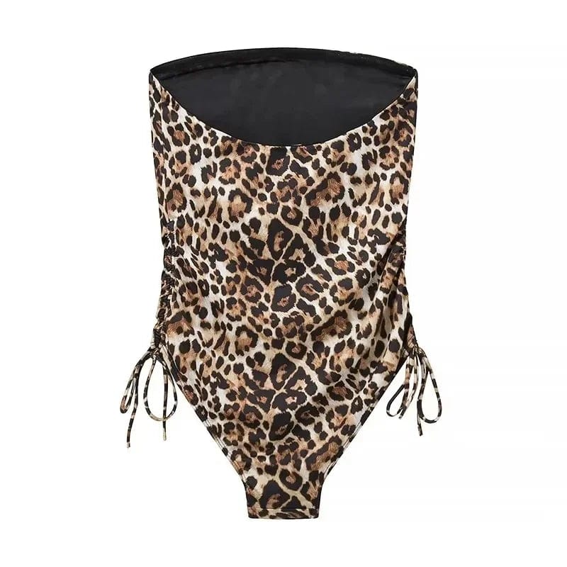 TRAF Leopard Corset Bodysuit Women