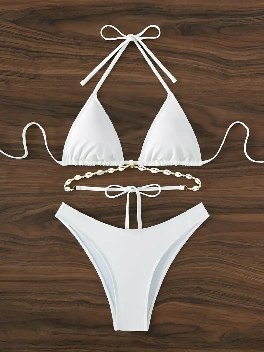 Triangle Bikini Set Decorated With Seashell Swimsuit