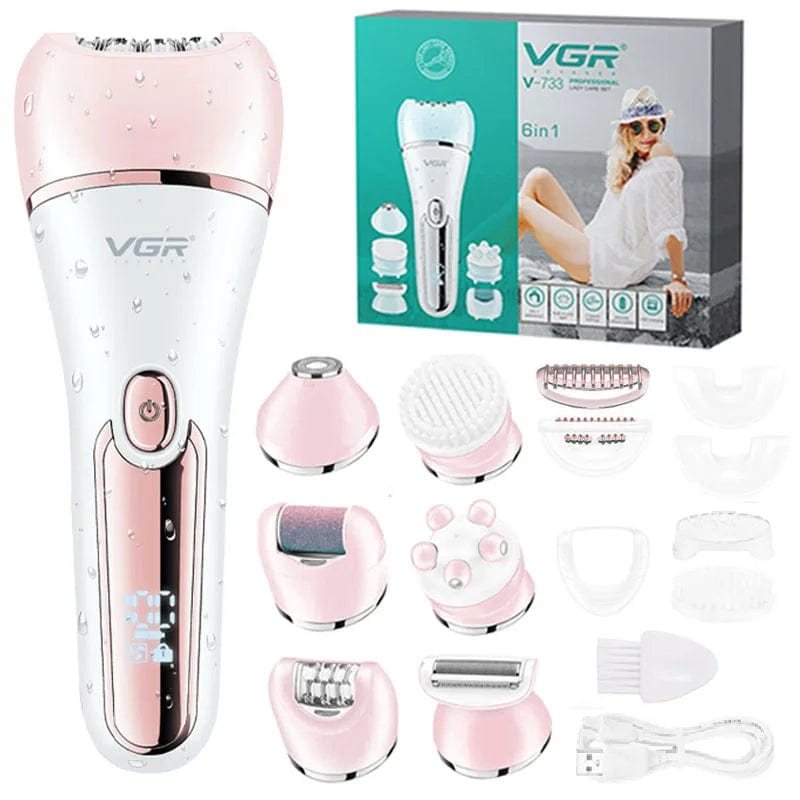 V-733 With box VGR Electric Women Epilator Female Shaver Leg Body Hair Removal Lip Chin Depilatory Lady Bikini Trimmer Facial Hair Remover