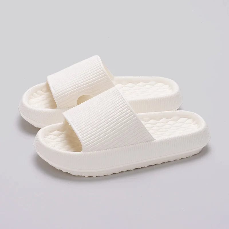 WHITE / 40-41 Women Thick Platform Cloud Slippers Eva Cfortable Non-Slip Home Slides Women Summer Lightweight Soft Sole Sandals Flip Flops