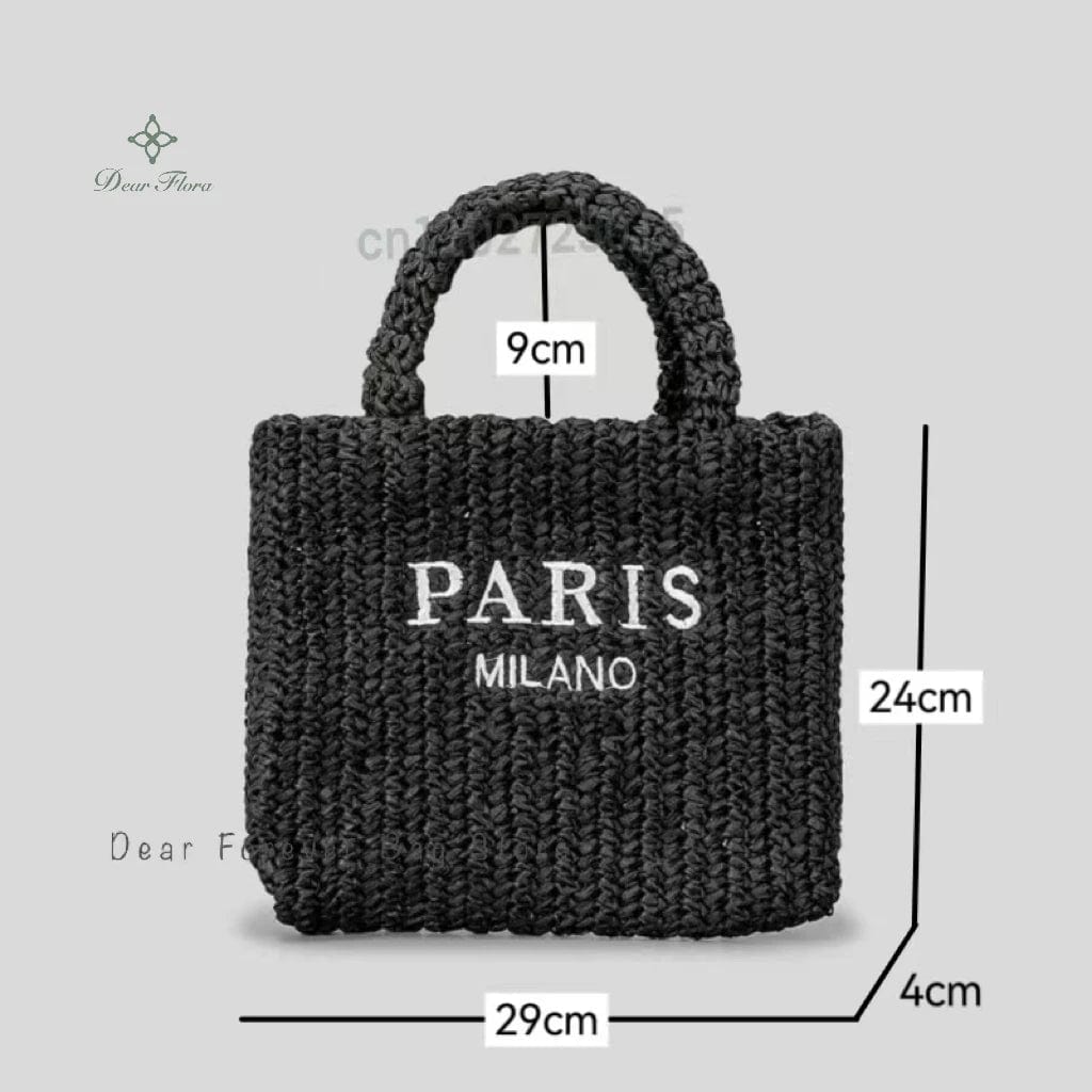 Women Fashion Striped Summer Beach Straw Knitting Shoulder Bag Hollow Out Handwoven Handbags Portable Large Capacity Casual Tote