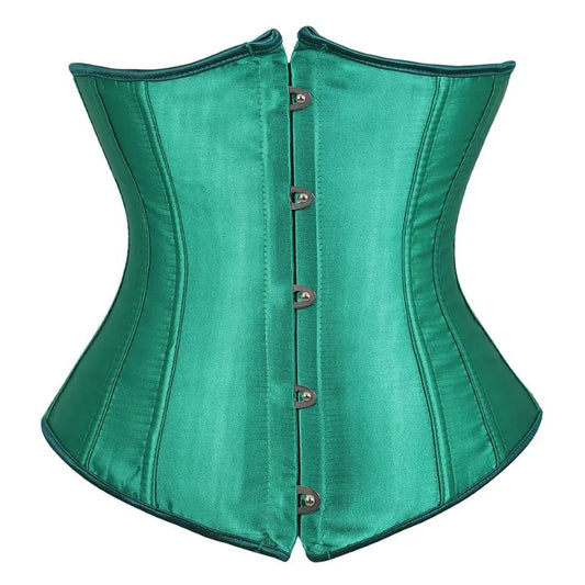 Women Gothic Sexy Satin Underbust Corset Bustier Top Waist Cincher Slimming Body Shaper Corsets Bustiers Lingerie Plus Size