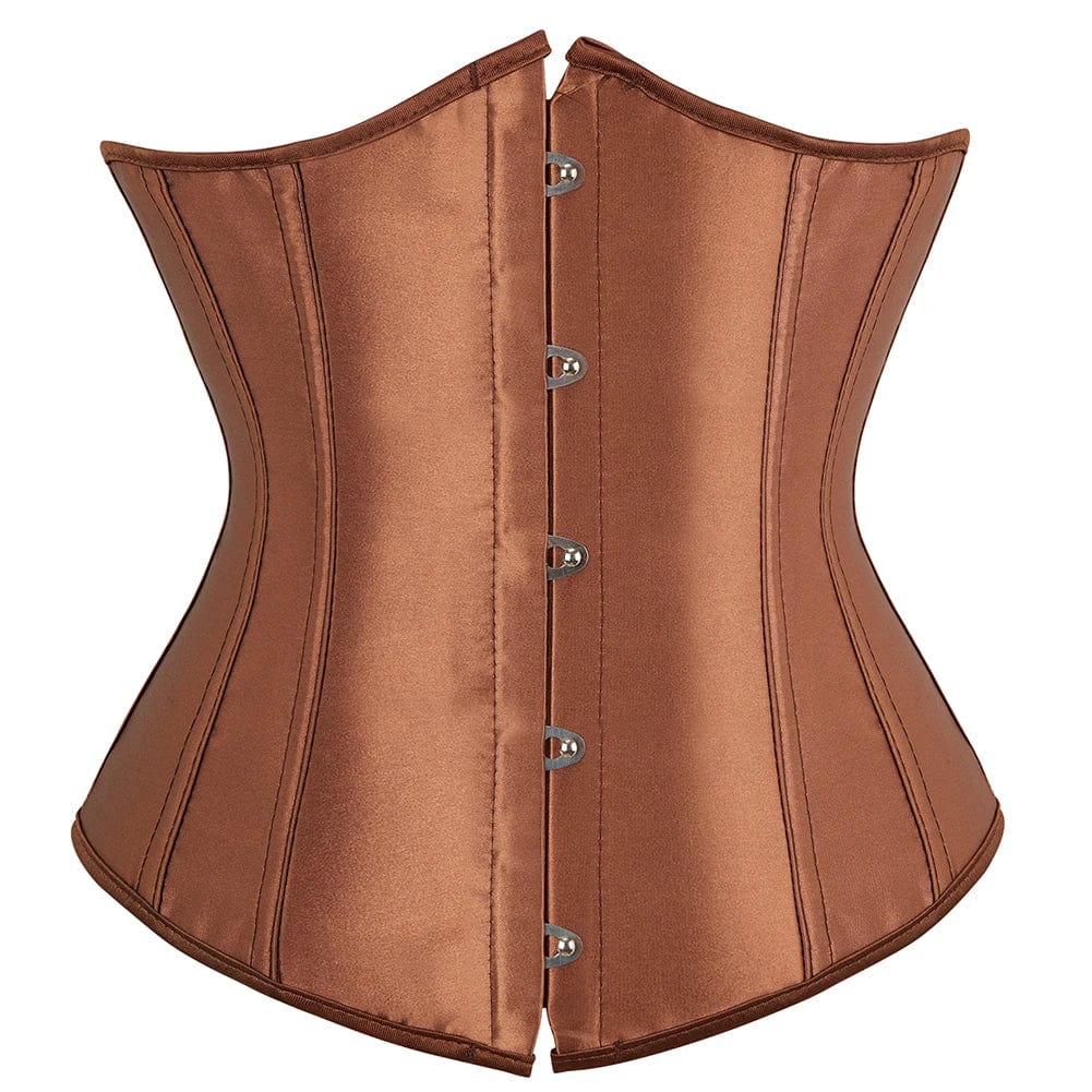 Women Gothic Sexy Satin Underbust Corset Bustier Top Waist Cincher Slimming Body Shaper Corsets Bustiers Lingerie Plus Size