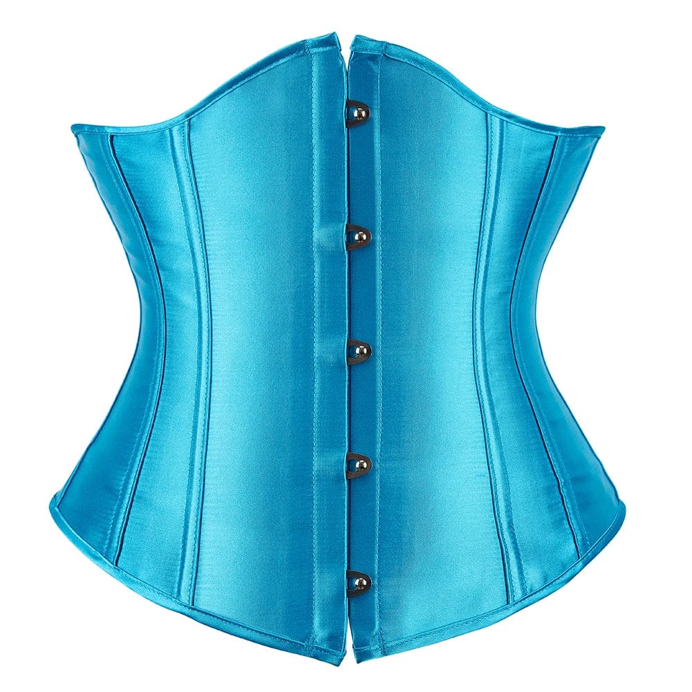 Women Gothic Sexy Satin Underbust Corset Bustier Top Waist Cincher Slimming Body Shaper Corsets Bustiers Lingerie Plus Size