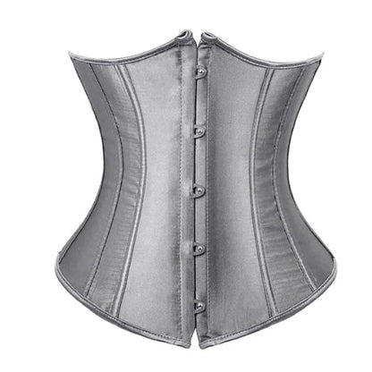 Women Gothic Sexy Satin Underbust Corset Bustier Top Waist Cincher Slimming Body Shaper Corsets Bustiers Lingerie Plus Size