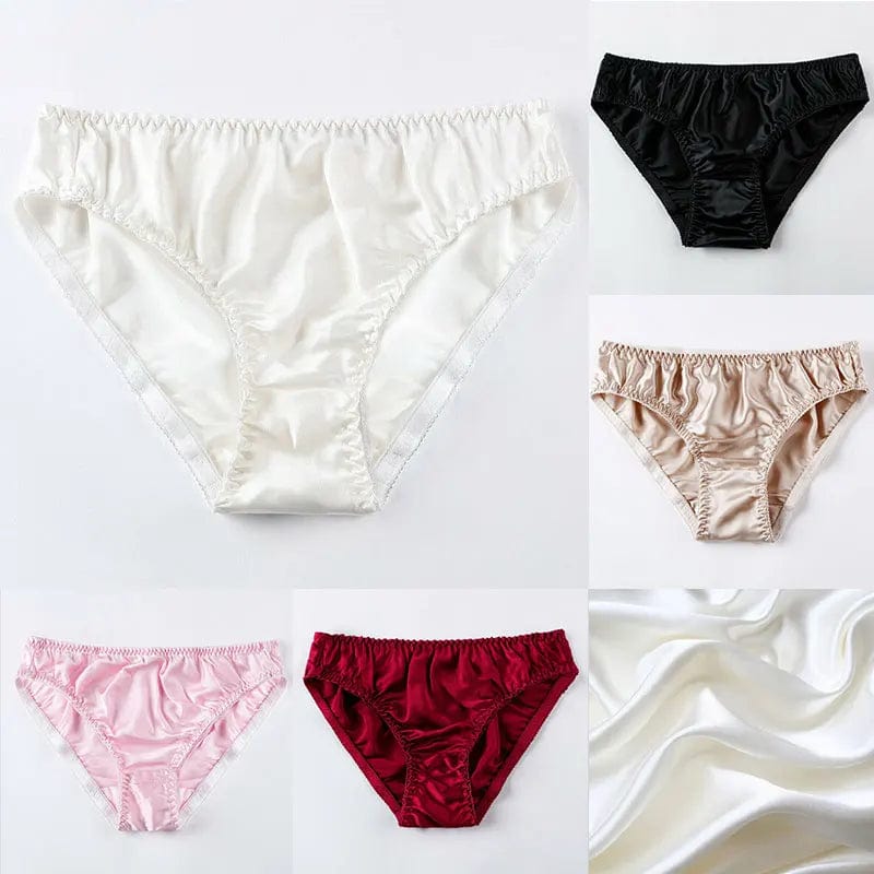 Women's Mulberry Silk Panties Underwear Soft Comfort Seamless Briefs Women's Solid Thin Breathable Underwear Intimate Lingerie