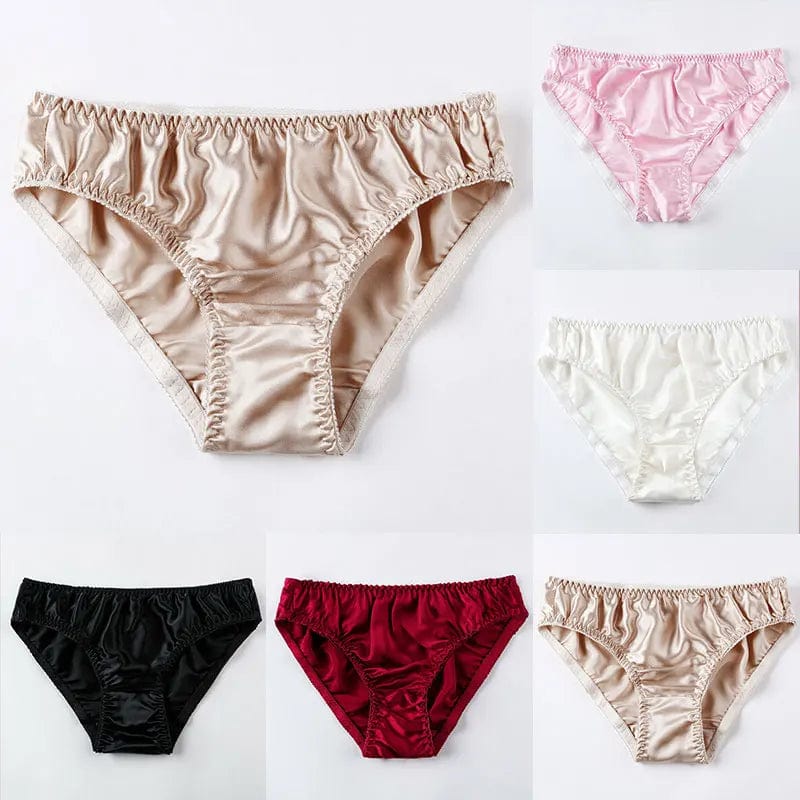 Women's Mulberry Silk Panties Underwear Soft Comfort Seamless Briefs Women's Solid Thin Breathable Underwear Intimate Lingerie