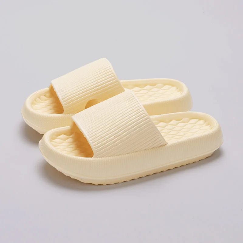 Yellow / 38-39 Women Thick Platform Cloud Slippers Eva Cfortable Non-Slip Home Slides Women Summer Lightweight Soft Sole Sandals Flip Flops