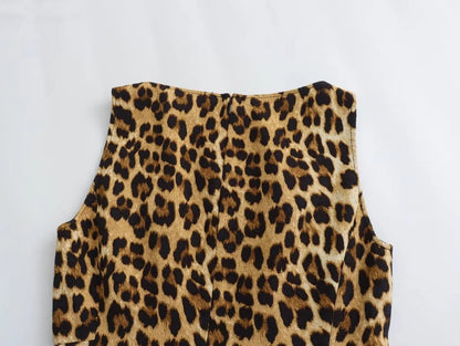 ZAURA 2024 Summer New Women's Fashion Collection Animal Print Dress